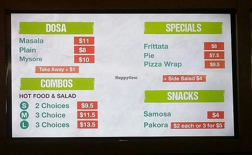 wall menu 1 at Vege Rama - Westfield Carindale  in Carindale