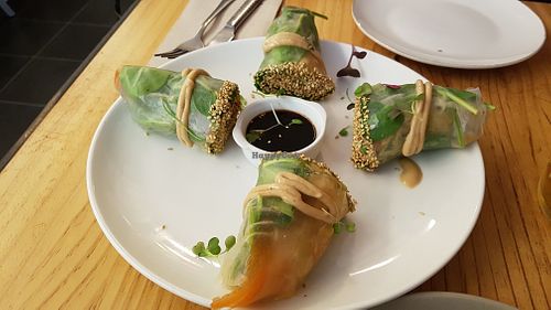 Spring rolls at Quinoa Arago Vegetaria in Barcelona