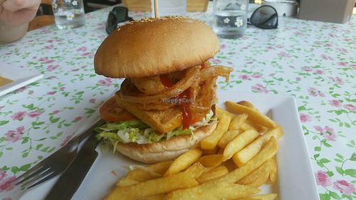 Tofu burger at The Chill in Trat