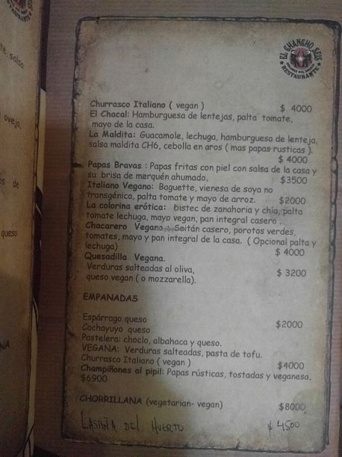 Menu Page 2 at Chancho 6 in Santiago