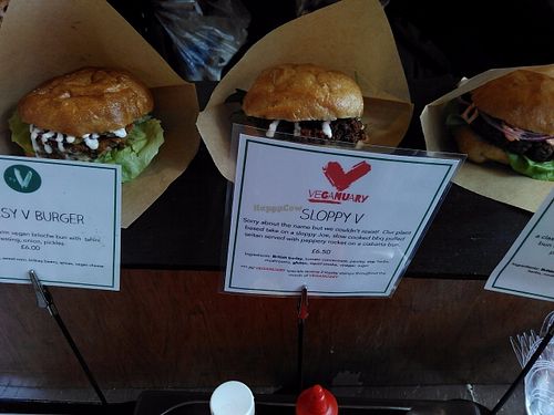 Captured in January 2017. Celebrating Veganuary. at Big V - Greenwich Market Food Stand in South East London