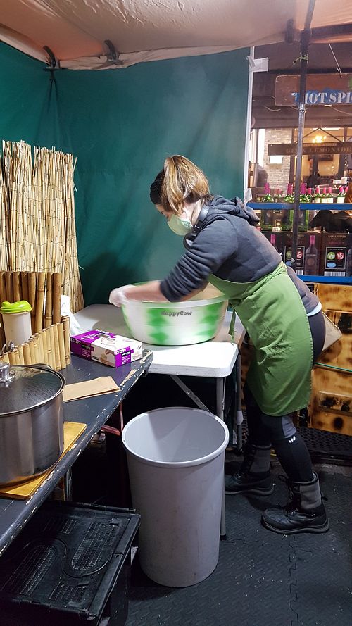 Making the dough at Brazilian Churros - Food Stand in South East London