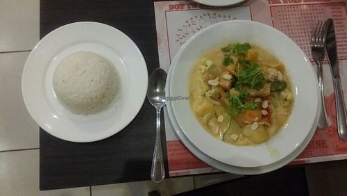 vegan massaman curry with rice at Wild Herbs Restaurant in Olongapo City