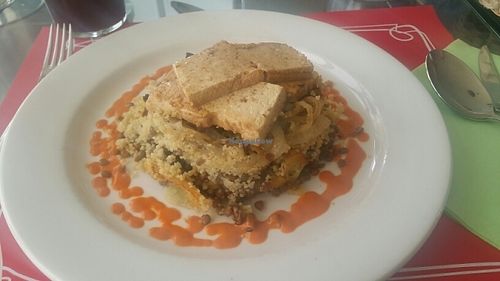 Timbal de quinoa y lentejas con chimichurri at El Rincon de Andres in Malaga