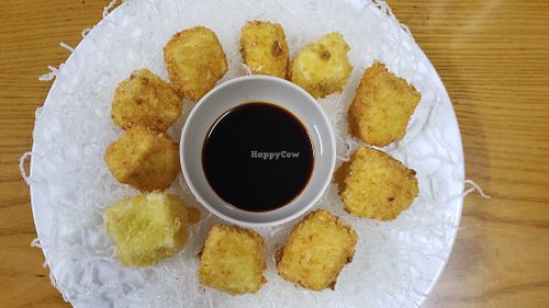 Fried tofu at Vo Uu Chay in Hanoi