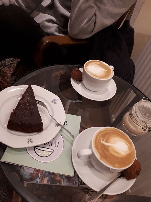 Sweet potato tart with cappuccino  at Das Kombinat in Augsburg