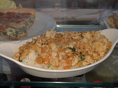 rice with tofu and carrots at Goji in Tavira