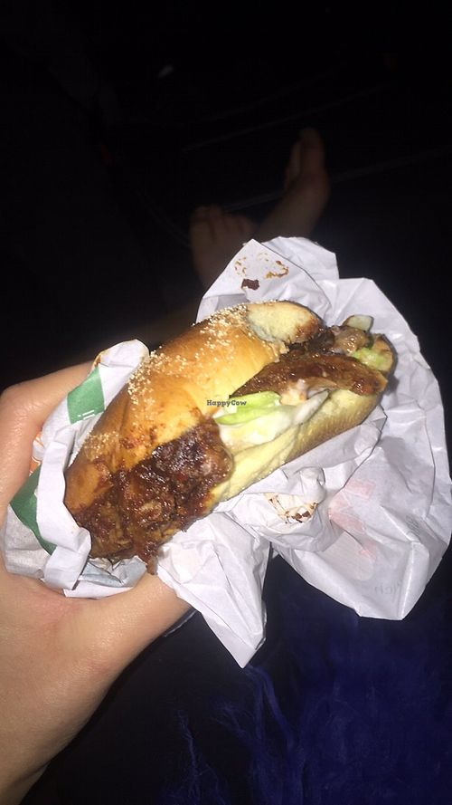 A very, very tasty pulled Oumph! burger with vegan mayo. It comes with jalapenos, so perhaps ask for it without the latter. at MAX in Copenhagen