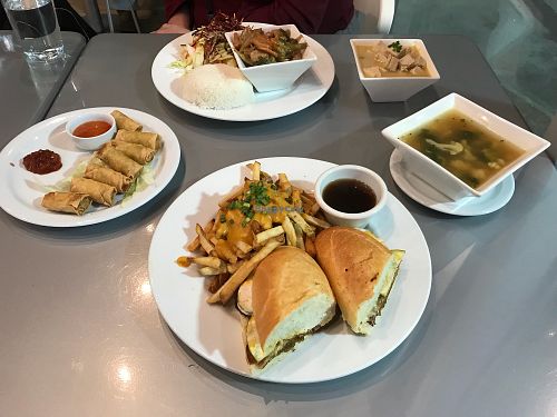 Veggie soup, curry tofu, ginger beef, etc at Hearts Choices - NorthEast in Calgary