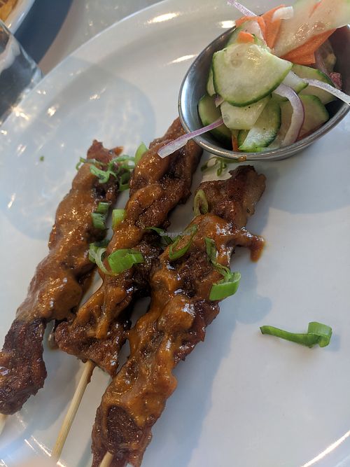 Satay chick'n skewers (3 pc) at Hearts Choices - NorthEast in Calgary