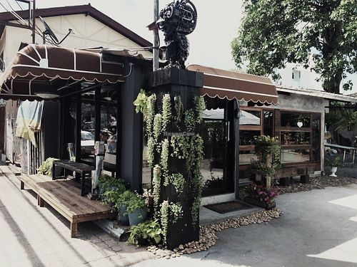 Outside the Café at Nokhook Cafe in Surat Thani