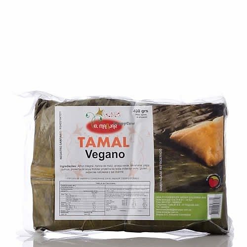 Vegan tamal at Vegano Market in Bogota