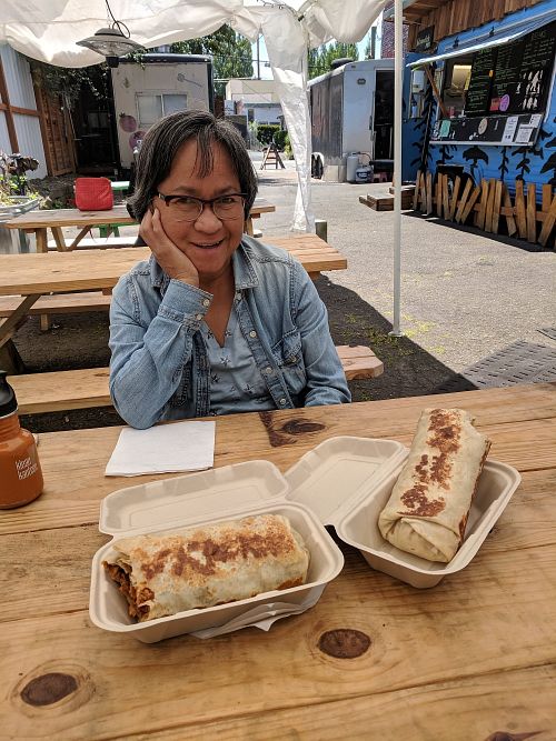 One Ozark and one Erie wrap. at Fatsquatch PDX - Food Cart in Portland