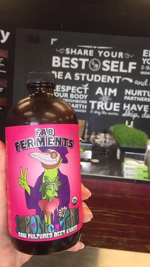 Kombucha and beet kvass for sale at The Weekly Juicery - Palomar Centre in Lexington