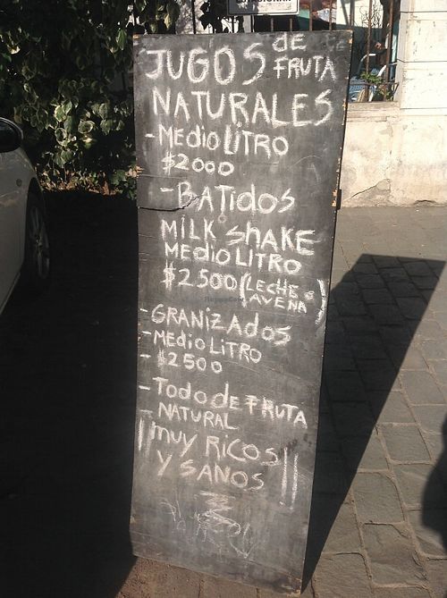 Juices at Chez Castel in Santiago