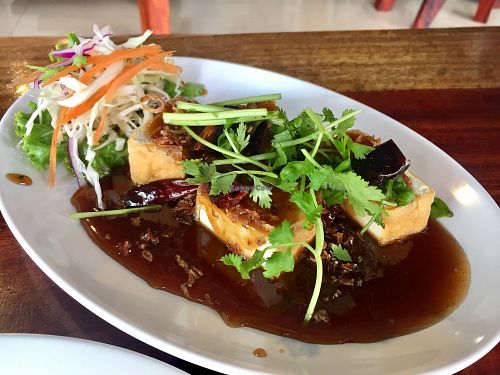 stir fry tofu with tamarind sauce at Yo Vegan in Phuket