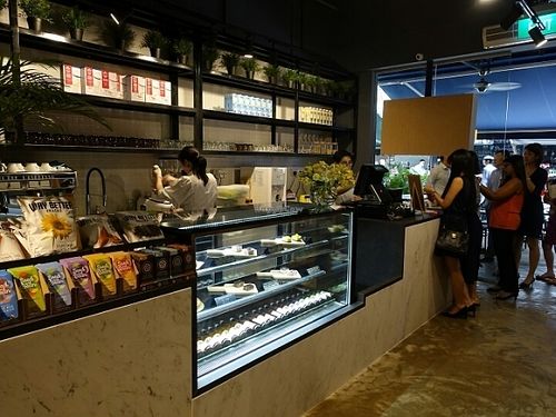 counter at Real food - Far East Square in Central Singapore