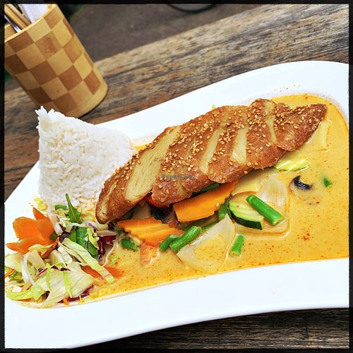 Curry with crispy seitan  at Vegan Express in Leipzig