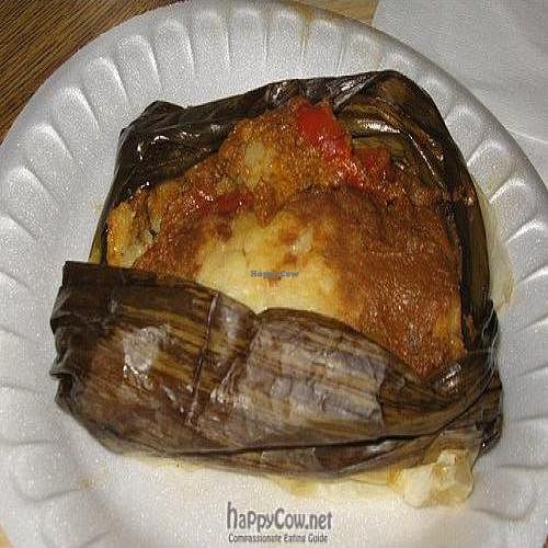 Tamale at Oasis Vegetarian Cafe in Riverside