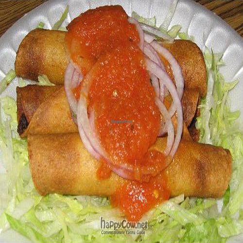 Potato Taquitos at Oasis Vegetarian Cafe in Riverside