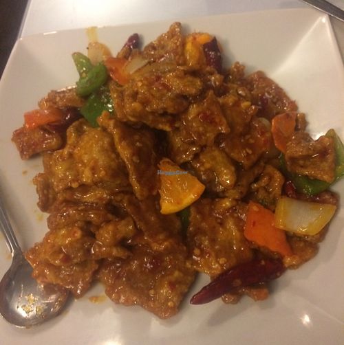 Vegetarian orange chicken  at Hong Kong Chop Suey in Hanford