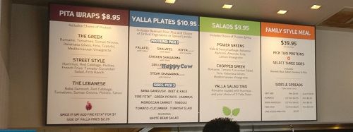 Menu at Yalla Mediterranean in Seal Beach