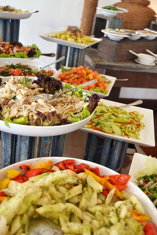 Salad section! at The Poya Day Vegan Buffet in Mount Lavinia