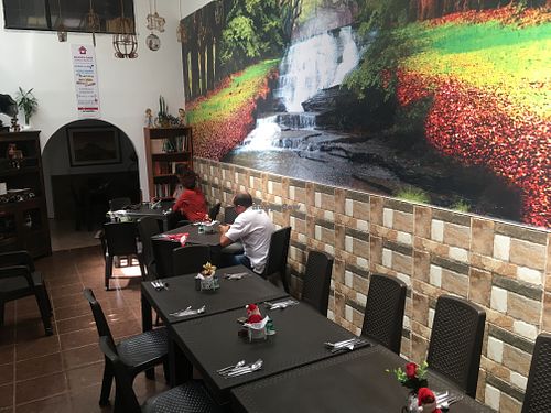 Inside at the back at Saudavel in Manizales