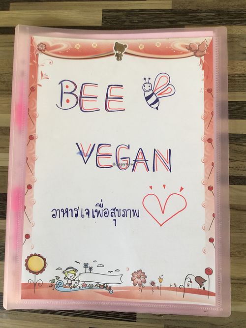 menu at Bee Vegan in Chiang Mai