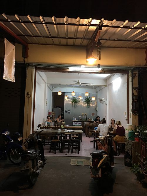 Front of Be Vegan (it's in an alley way) at Bee Vegan in Chiang Mai
