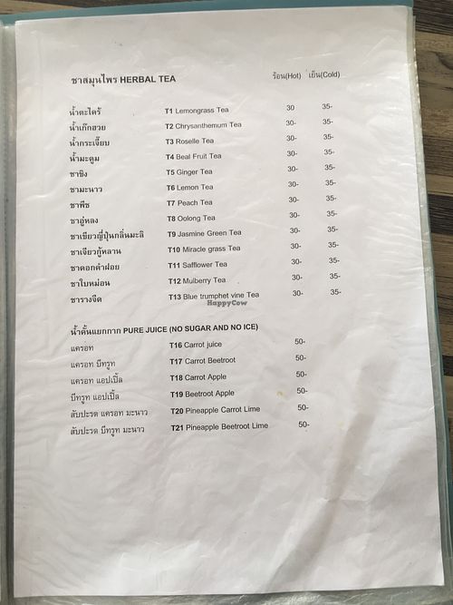 Menu10 at Bee Vegan in Chiang Mai