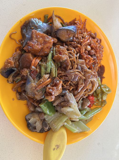 Mixed veggies noodles   at  Xiao Fu Vegetarian - Chai Chee in East Singapore