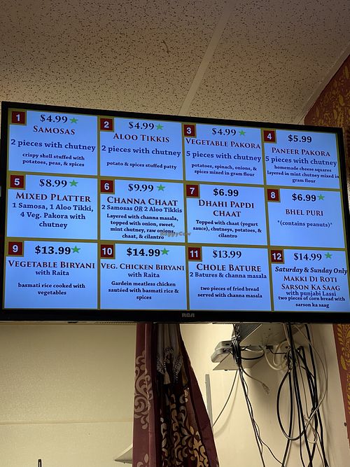 Menu  at IndianStyle in Billerica