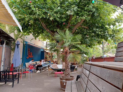 Outside at Cafe Pow in Freiburg