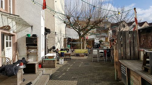 Outside at Cafe Pow in Freiburg