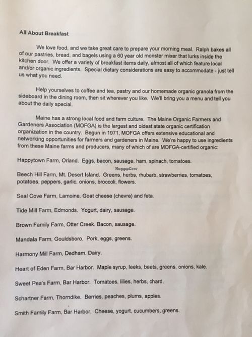 Read about the local organic farms your breakfast is sourced from! at Acacia House Inn in Bar Harbor