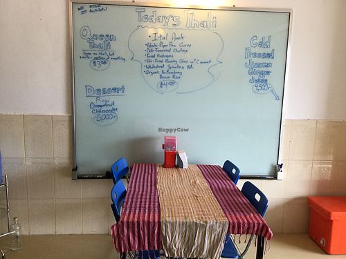 menu board at Adwa I-tal Kitchen in Kampot