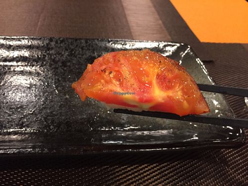 Grilled tomato sushi at Oribio in Nagoya