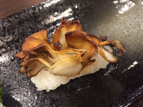 Fried Maitake mushroom sushi at Oribio in Nagoya