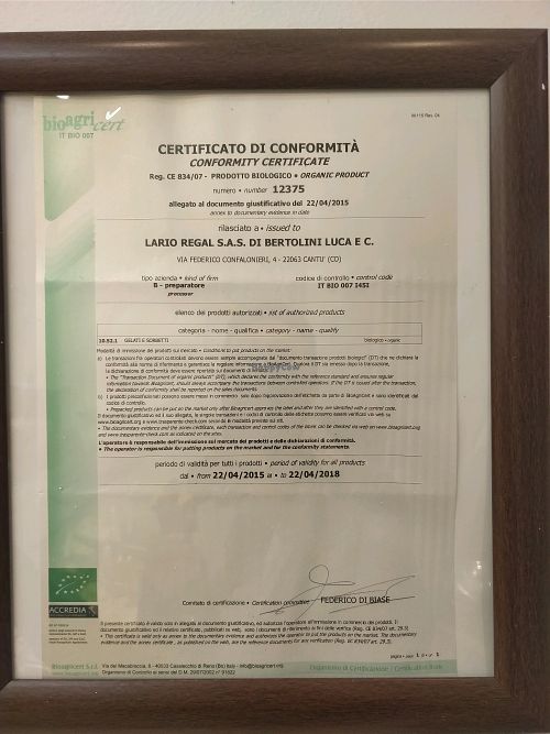 bio certification at VanillaBio in Como