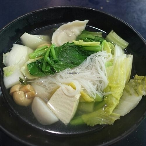 yong tau foo soup with vermicelli at Green.com Vegetarian Cuisine in West Singapore