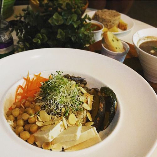 protein powder rice bowl (vegan) at Goodness Greens Cafe in Kuala Lumpur