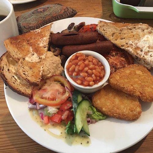 The Big Vegan breakfast (includes free drip coffee) at Kenny's Rock and Soul Cafe in Brighton