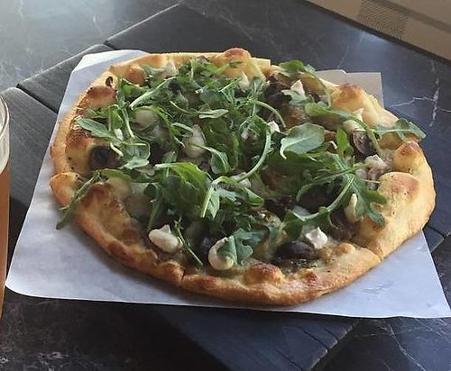 SUPERFUNGHI
Cashew Mozzarella, Herbed Potatoes, Wild Mushrooms, Truffle Almond Ricotta, Rocket at Virtuous Pie in Portland