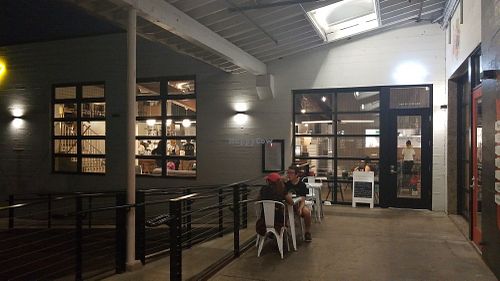 Outside at Virtuous Pie in Portland