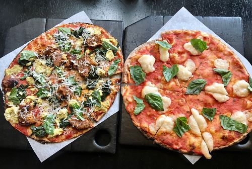 His and hers at Virtuous Pie in Portland