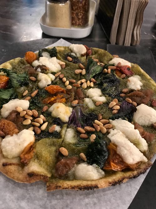 Gluten free ultraviolet pizza at Virtuous Pie in Portland