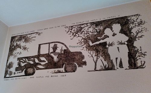 Positive art at Organic Pizza in Salzburg