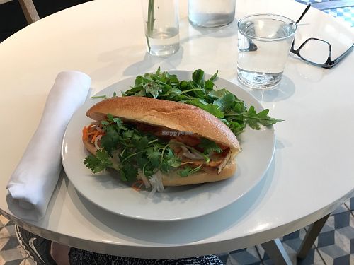 Tofu Bahn Mi- delicious!  at VITA Vegan Paradise in New York City
