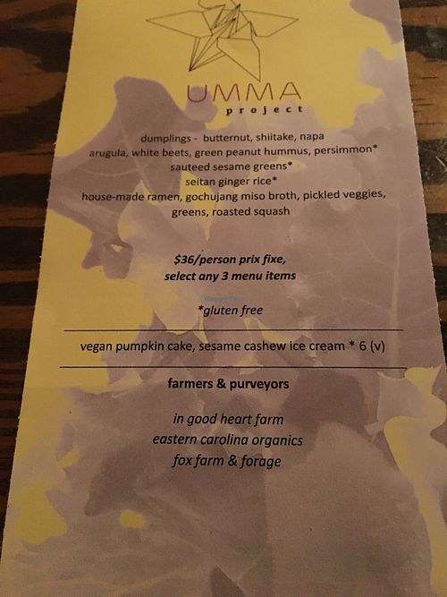 Vegan tasting menu at Kimbap Cafe in Raleigh